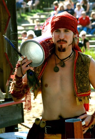 Man hand drum street festival musician