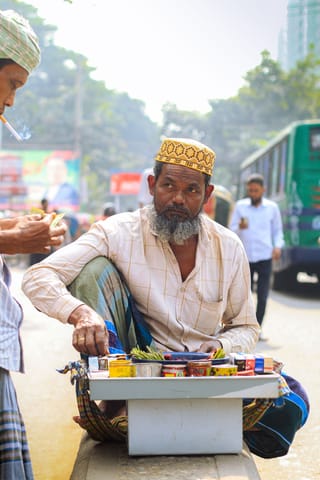 Street vendor market travel portrait