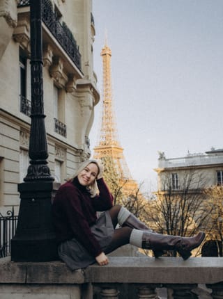 Woman Eiffel Tower Paris travel portrait
