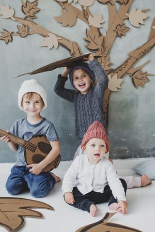 Children reading playing guitar kids lifestyle.